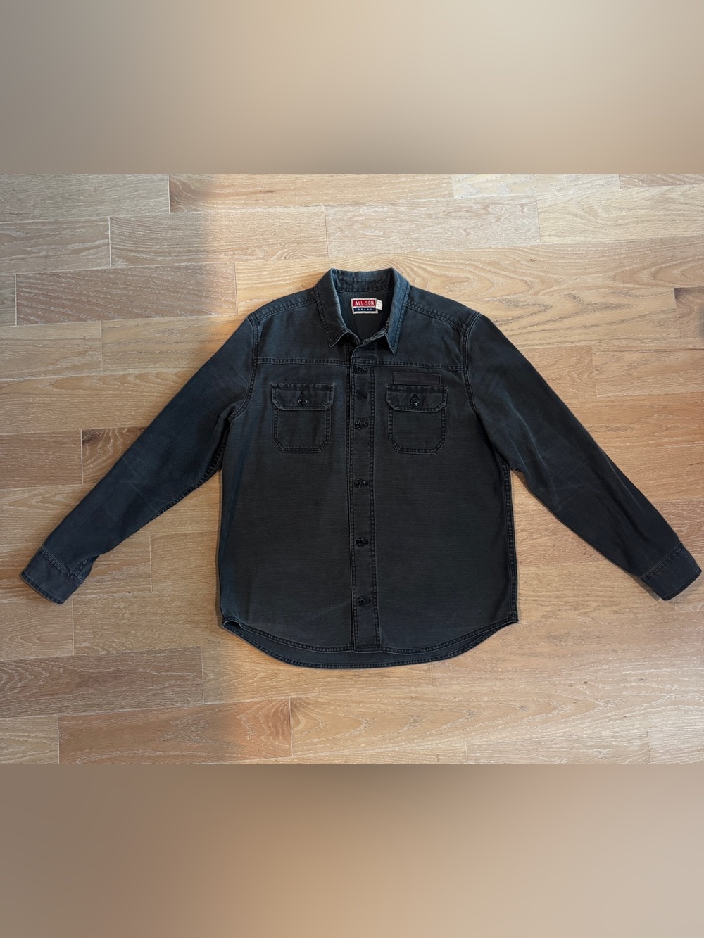 ALL-SON GREY SURPLUS & EQUIPMENT BRAND BUTTON UP | SIZE LARGE
